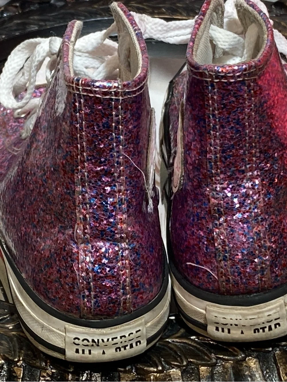 Converse glittery high